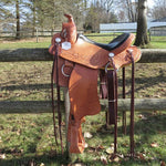 Imus 4-Beat Gaited Saddle with Custom Acorn Leaf Tooling-Phoenix Rising Saddles Gaited Horse Tack