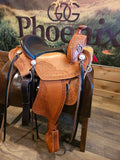 15" Imus 4-Beat Gaited Saddle Wide Tree with Floral Tooling-Phoenix Rising Saddles Gaited Horse Tack