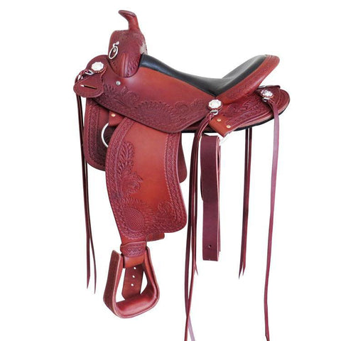 Imus 4-Beat Gaited Saddle with Custom Sunflower Tooling Design-Phoenix Rising Saddles Gaited Horse Tack